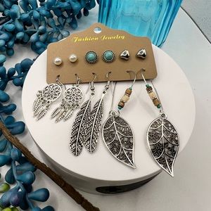 Set of 6 Boho‎ Vintage Style Earrings NEW